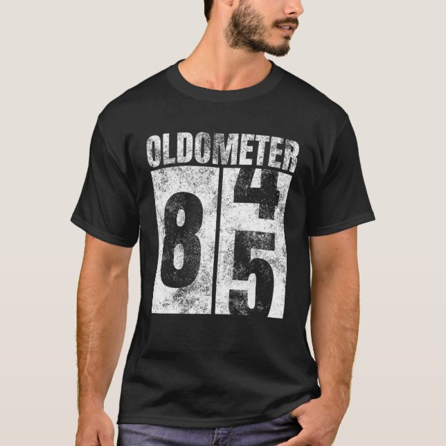 T-shirt Oldomètre 84-85 ans Vieux Homme Femme Anniversaire (Devant)