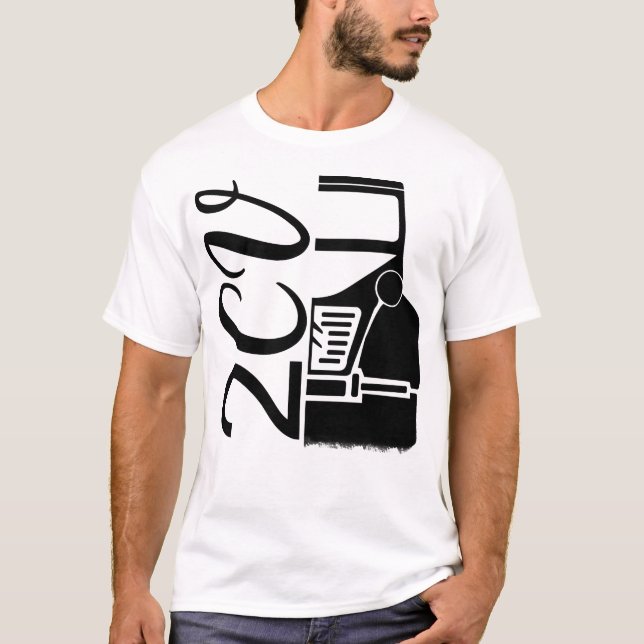 T-shirt Oldtimer 2cv Typografie Halbe Ente (Devant)