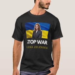 T-shirt Olena Zelenska Zelenskyy Zelensky Ukraine Drapeau 