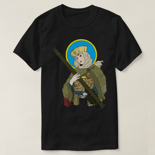 T-shirt Olga, la sainte ukrainienne de Kiev, avec un tinge (Design devant)