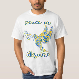 T-shirt Olive branche colombe de paix drapeau ukrainien co