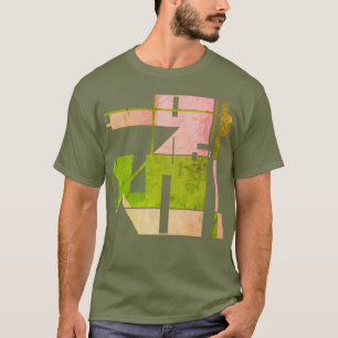 T-shirt Olive rose vert géométrique Art Tribal Abstrait