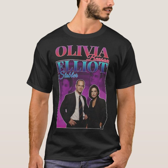 T-shirt Olivia Benson &amp; Elliot Stabler 90s Inspiré Vi (Devant)