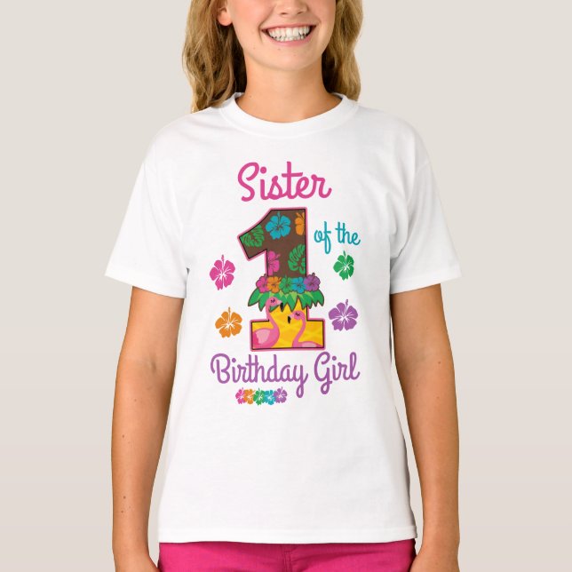 T-shirt Oloha hawaïenne soeur du premier anniversaire (Devant)