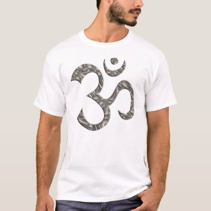 T-SHIRT OM / AUM - ARGENT