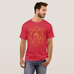 T-shirt Om balinais d'or avec chemise de Lotus Yoga