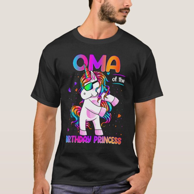 T-shirt Oma de l'anniversaire Princesse fille Dabbing lico (Devant)