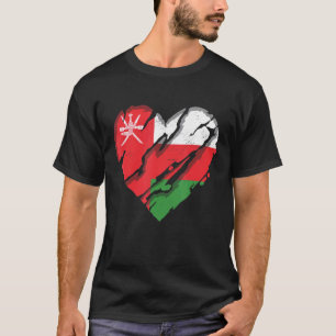 T-shirt Oman Coeur Omani Drapeau Omani Pride 1