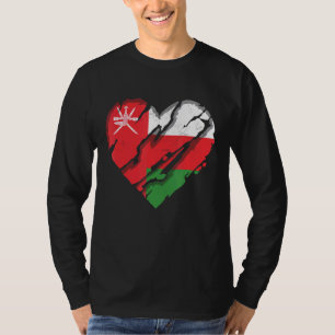 T-shirt Oman Coeur Omani Drapeau Omani Pride 1