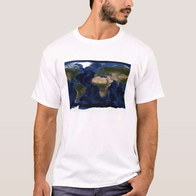 T-shirt Ombrage topographique et bathymétrique de la terre (Devant)