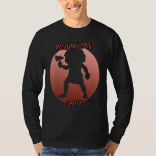 T-shirt Ombre Déroulante Dans Un Cercle Rouge