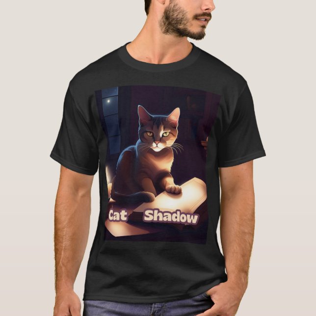 T-shirt Ombre du chat sage - Gardien des secrets (Devant)