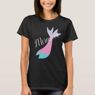 T-shirt Ombre Mermaid Tale Arc-en-ciel rose Turquoise