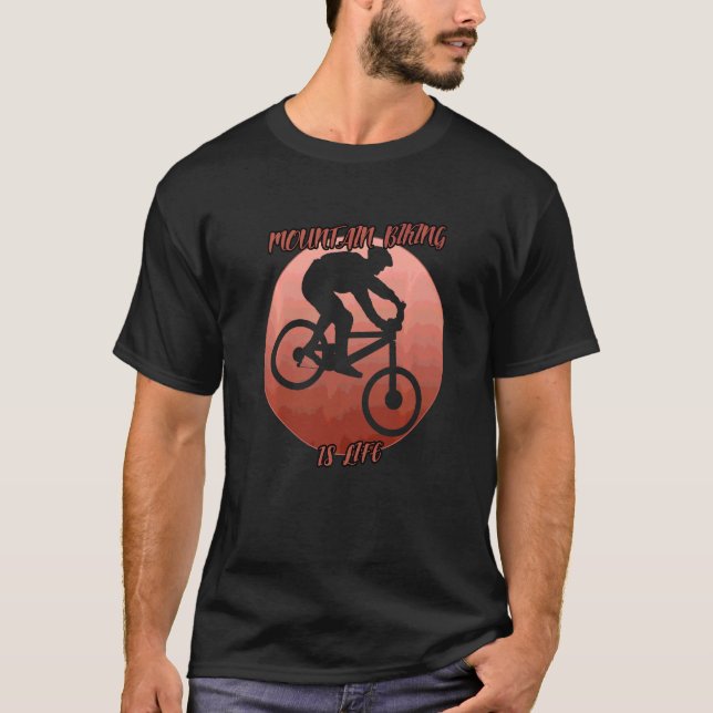 T-shirt Ombre VTT Dans Un Cercle Rouge (Devant)
