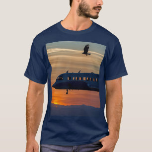 T-shirt "Ombres Skybound - Aigle & Coucher de soleil de l'