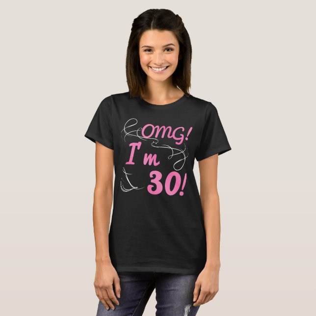 T-shirt OMG 30e anniversaire pour les filles (Devant entier)