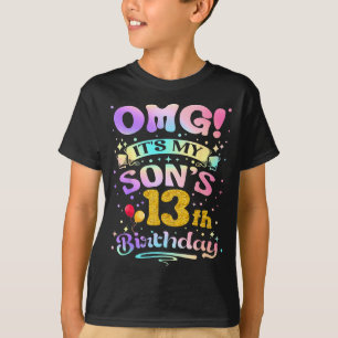 T-shirt Omg C'est l'anniversaire de mon fils 13 ans Joyeux