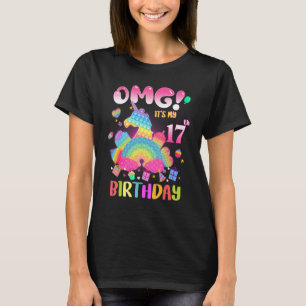 T-shirt Omg C'est mon 17e anniversaire fille Fidget 17 ans