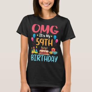 T-shirt OMG C'est mon 54e anniversaire Joyeux Jour pour mo