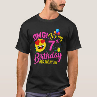 T-shirt OMG C'est mon 7ème anniversaire fille 7 ans Annive
