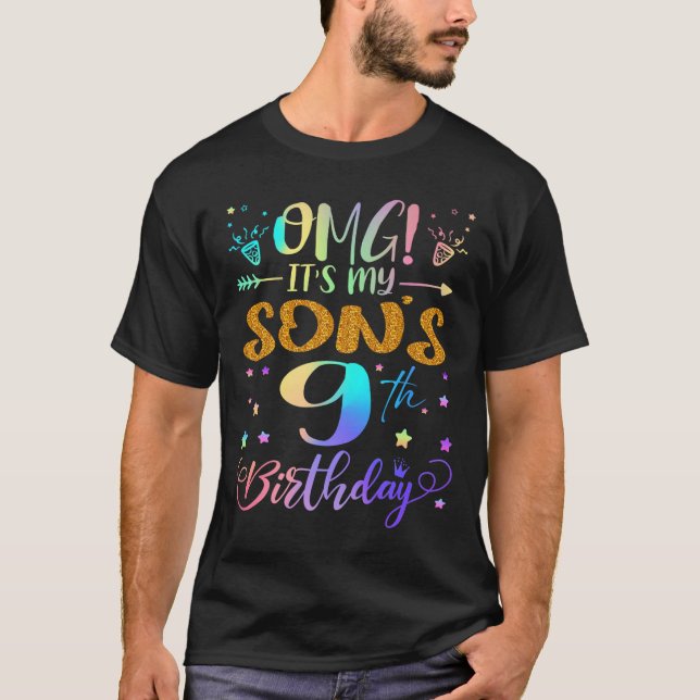 T-shirt Omg Son Mes Fils 9e Anniversaire Doux 9 Anniversai (Devant)