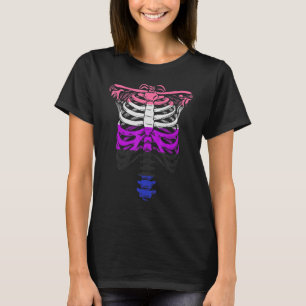 T-shirt Omnisexuel Genre Flux Skeleton Ribcage LGBTQ Ske