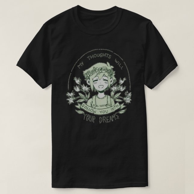 T-shirt omori mes pensées vous suivront dans vos rêves (Design devant)