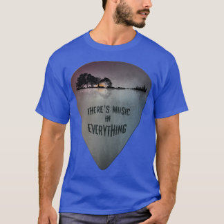 T-shirt ON BACK Guitar Pick Distressed Lake Reflections Gu