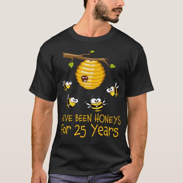 T-shirt On est des miels depuis 25 ans. 25e Mariage (Devant)
