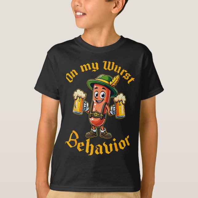 T-shirt On My Wurst Behavior Funny German Men Women  (Devant)
