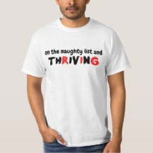 "On the Naughty List and Thriving" Christmas humor