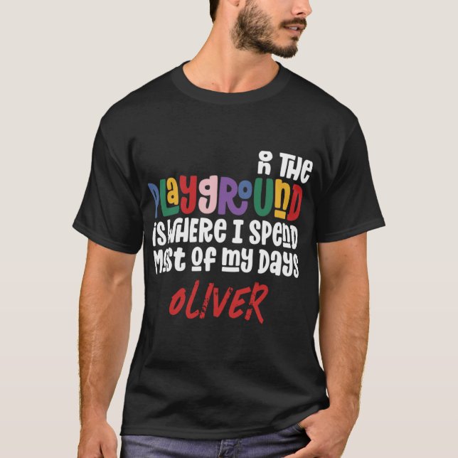 T-shirt On The Playground Tygraphy Modern Teacher Gift T S (Devant)