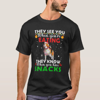 T-shirt On Vous Voit Manger La Beagl Père Noël Reindeer De