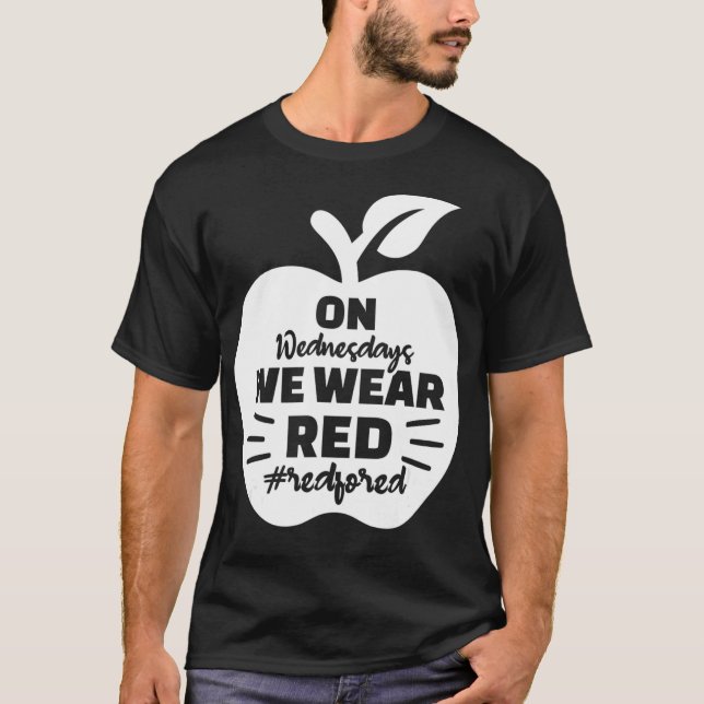 T-shirt On Wednesdays We Wear Red  Red For Ed _1  (Devant)
