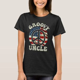 T-shirt Oncle branché Esthétique des années 70 Drapeau amé