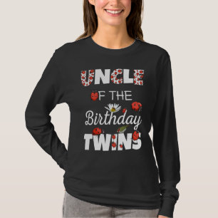 T-shirt Oncle D'Anniversaire Jumeaux Famille Florale Ladyb