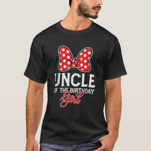 T-shirt Oncle De La Fille Anniversaire Cute Rose Bow Famil