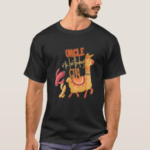 T-shirt Oncle De L'Anniversaire Fille Llama Thème Correspo
