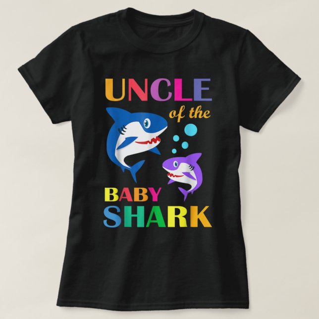 T-shirt Oncle Du Bébé Anniversaire Requin Oncle Requin Chr (Design devant)