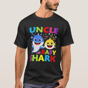 T-shirt Oncle Du Bébé Requin Anniversaire Garçon, Fille