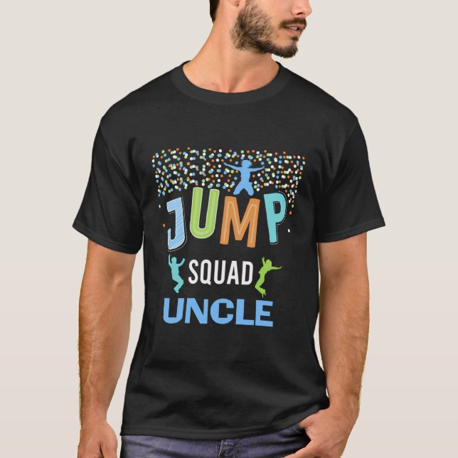 T-shirt Oncle Jump Squad Anniversaire Garçon Trampoline Ju (Devant)