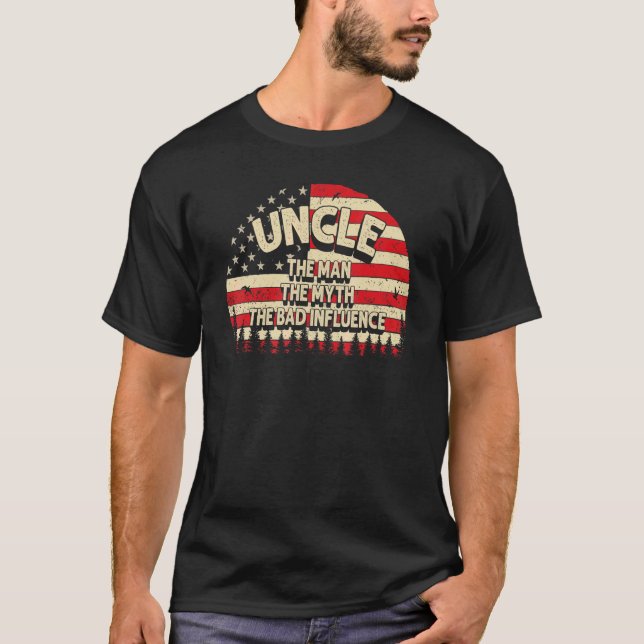 T-shirt Oncle L'Homme Le Mythe La Mauvaise Influence Homme (Devant)