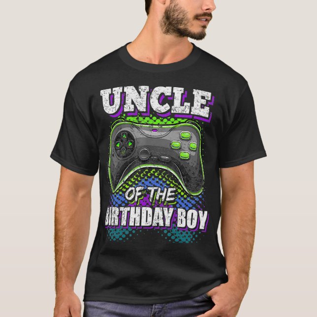 T-shirt Oncle of the Birthday Boy Matching Video Jeu Birt (Devant)