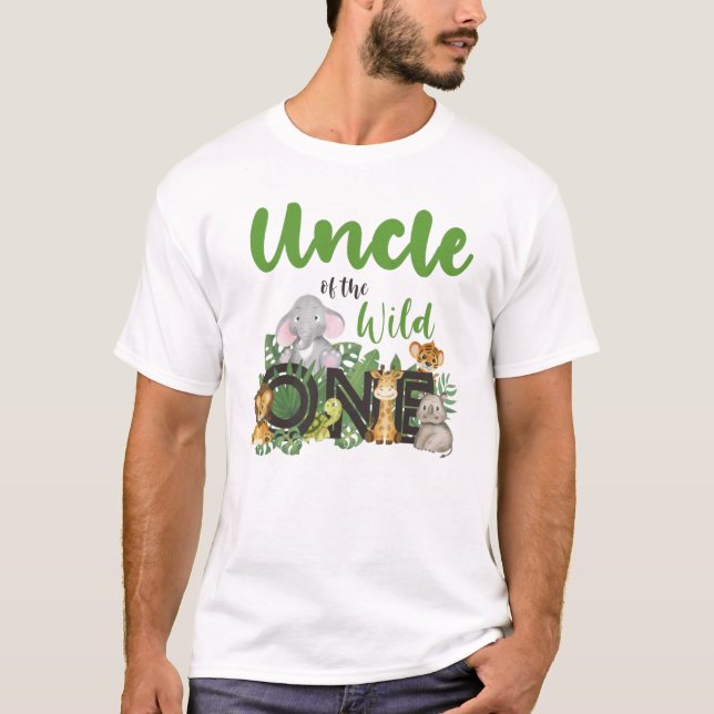 T-shirt Oncle of the Wild One Matching Family Safari (Devant)