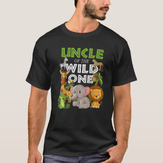 T-shirt Oncle Of The Wild One Zoo Anniversaire Safari Jung