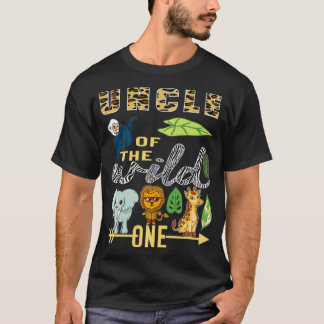 T-shirt Oncle Of The Wild One Zoo Mère Anniversaire Safari