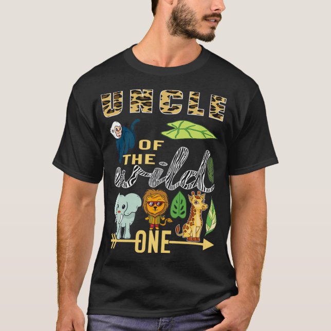 T-shirt Oncle Of The Wild One Zoo Mère Anniversaire Safari (Devant)