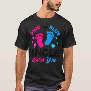 T-shirt Oncle Rose Ou Bleu Vous Aime Genre Révéler Bébé
