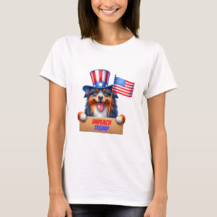 T-shirt Oncle Sam Australian Shepherd'attaquer Trump