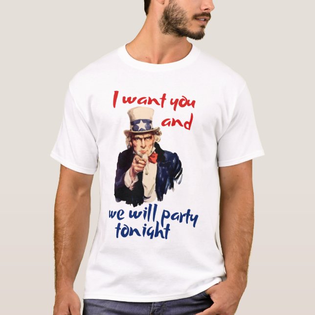 T-shirt Oncle Sam chemise conçue (Devant)